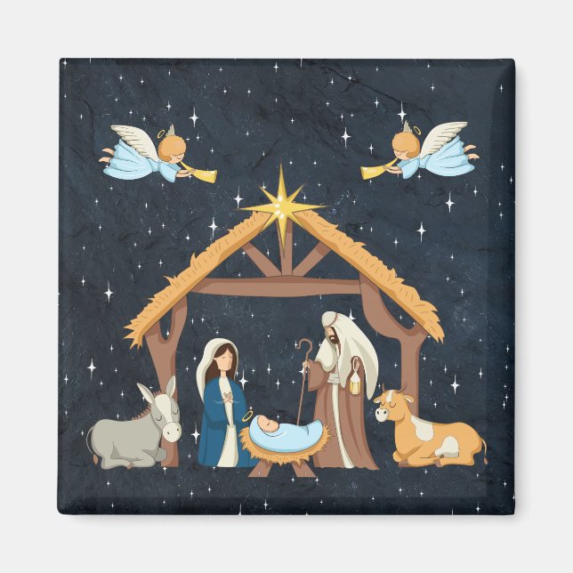 Aimant Nativité de Noël mignonne (Devant)
