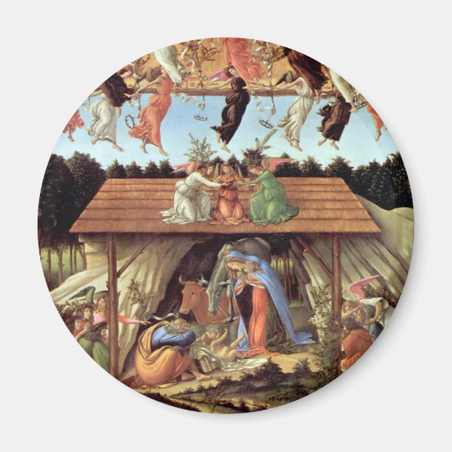 Aimant Nativité de Noël, Naissance du Christ par Botticel (Devant)