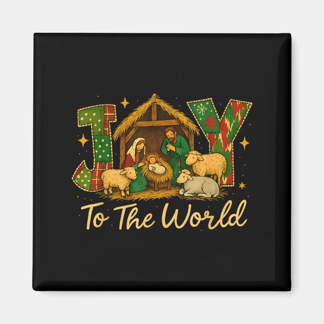 Aimant Nativity Scene Joy To The World – Christmas Faith  (Devant)