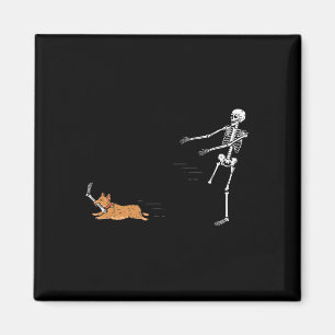 Aimant Naughty Corgi Chien Fun Skeleton Halloween