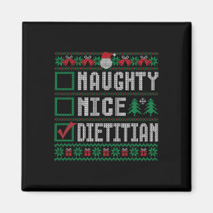 Aimant Naughty Nice Dietitian Liste de Noël Mer des Vacan