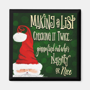 Aimant Naughty Nice List Père Noël Noël