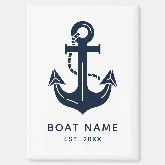 Aimant Nautical Anchor Boat Name (Recto)