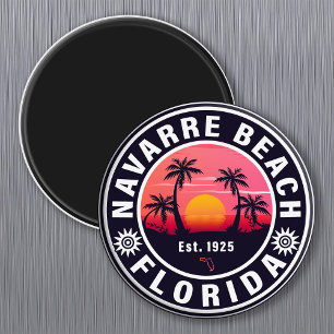 Aimant Navarre Floride Plage Retro Sunset Palmiers 60s