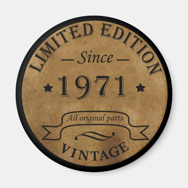 Aimant Né en 1971 anniversaire vintage (Devant)