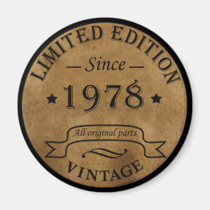 Aimant Né en 1978 anniversaire vintage