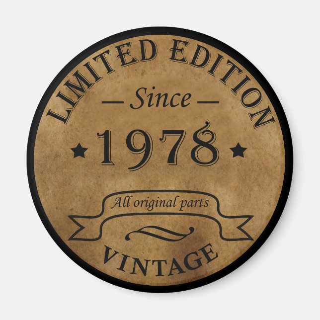 Aimant Né en 1978 anniversaire vintage (Devant)
