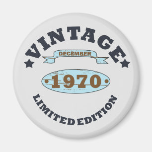Aimant né en décembre 1970 anniversaire vintage