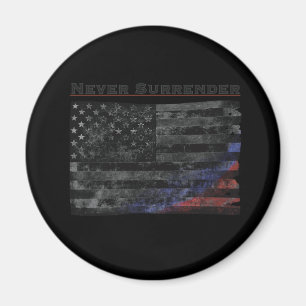 Aimant Ne jamais abandonner le drapeau noir américain