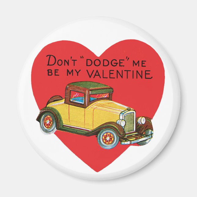 Aimant Ne m'évitez pas, sois ma Saint-Valentin ! Retro Va (Devant)