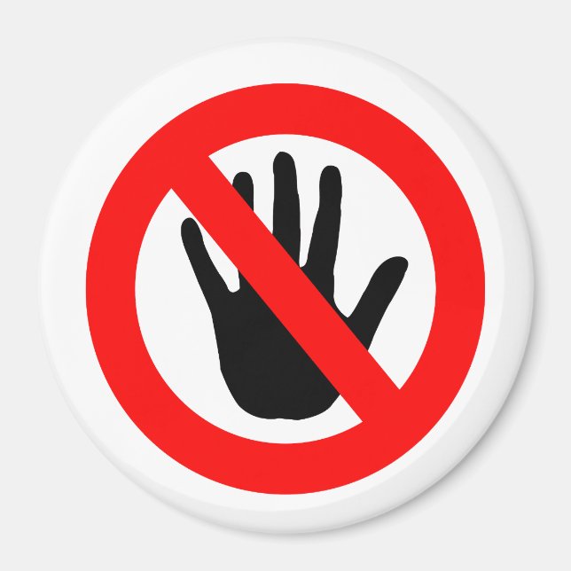 Aimant Ne pas toucher le signe (Devant)