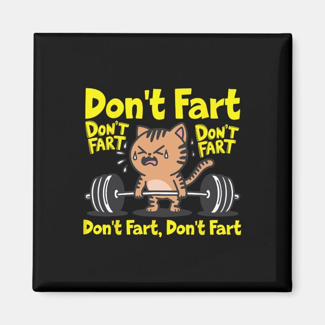 Aimant Ne pète pas Funny Fitness Fitness Cat Entraînement (Devant)
