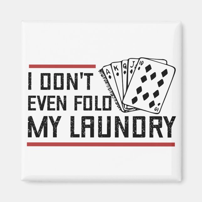 Aimant Ne Plier même pas Lave-linge Funny Cartes Poker Jo (Devant)