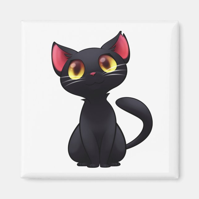 Aimant Ne quittez pas la maison sans chat noir (Devant)