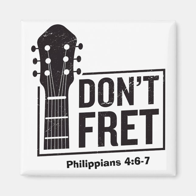 Aimant Ne vous tracassez pas (Philippiens 4:6-7) Guitare (Devant)