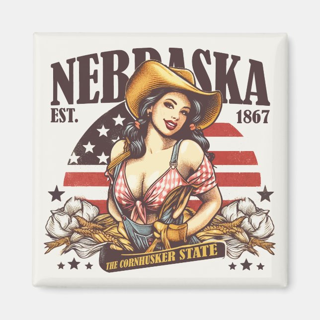 Aimant Nebraska L'État Cornhusker (Devant)