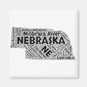 Aimant Nebraska State Word Cloud