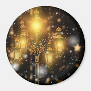 Aimant Neige éclatante tombant sur la Lampe