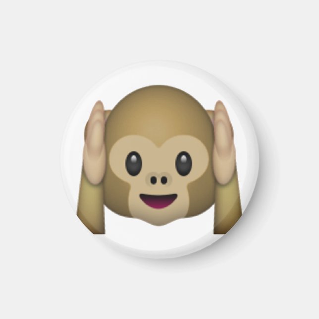 Aimant N'entendez aucun singe malin - Emoji (Devant)