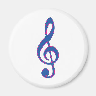Aimant Neon Blue Treble Clef