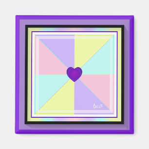 Aimant NEON & coeur violet battre