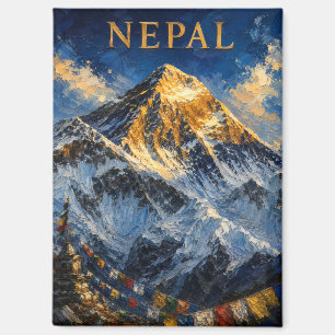 Aimant Népal : Lever de soleil doré sur le mont Everest S