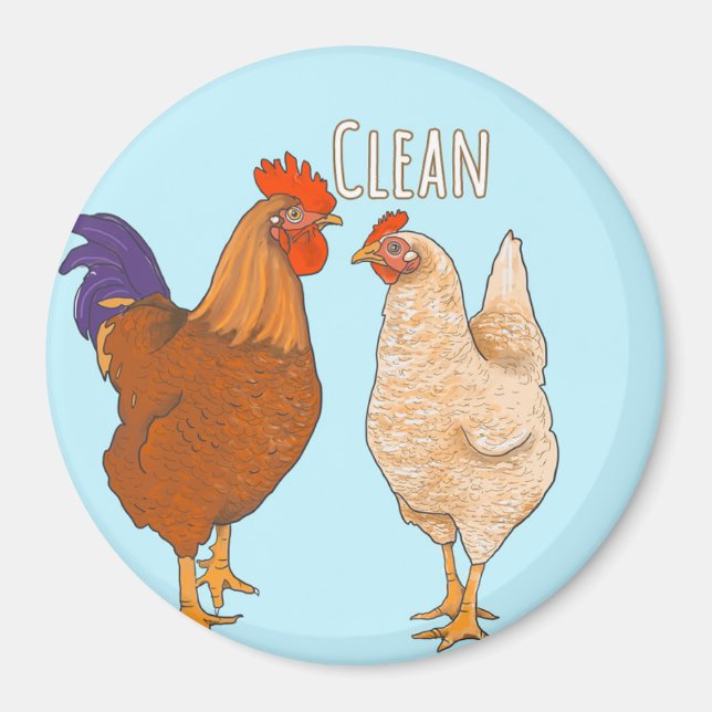 Aimant Nettoyer le lave-vaisselle de poulets (Devant)