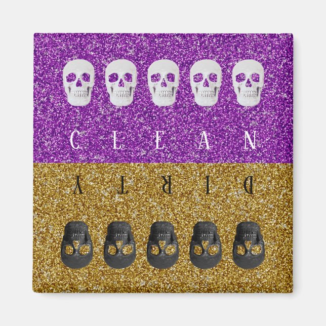 Aimant Nettoyer les crânes sales Or Purple Cool Parties s (Devant)