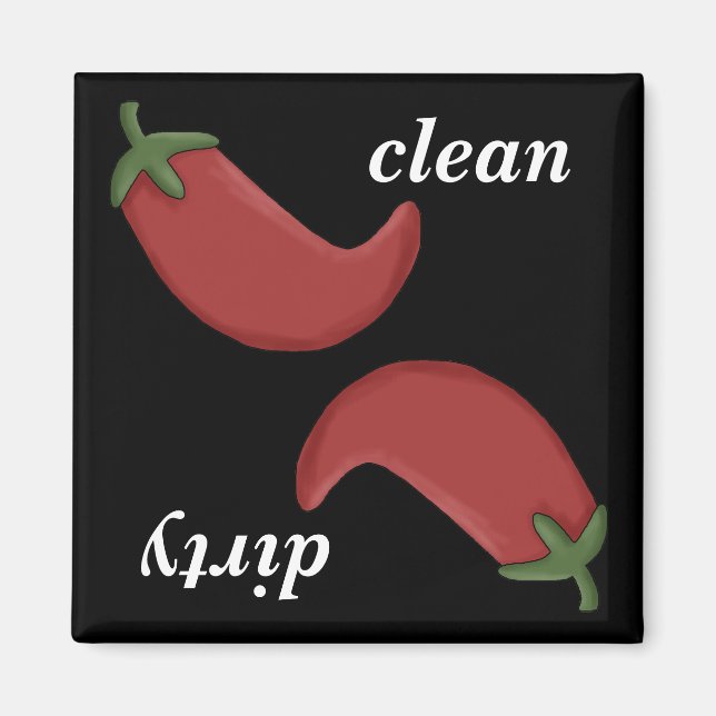 Aimant Nettoyer ou saler chili poivrons lave-vaisselle ma (Devant)