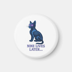 Aimant Neuf Vies Plus Tard – T-Shirt de Chat Drôle