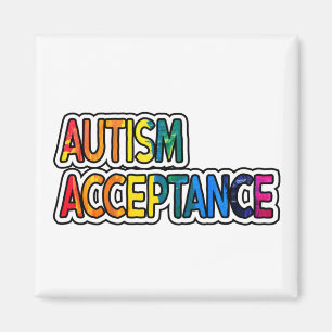 Aimant Neurodiversité Autisme Acceptation Rainbow Button