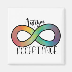 Aimant Neurodiversity Autism Acceptance Rainbow Button