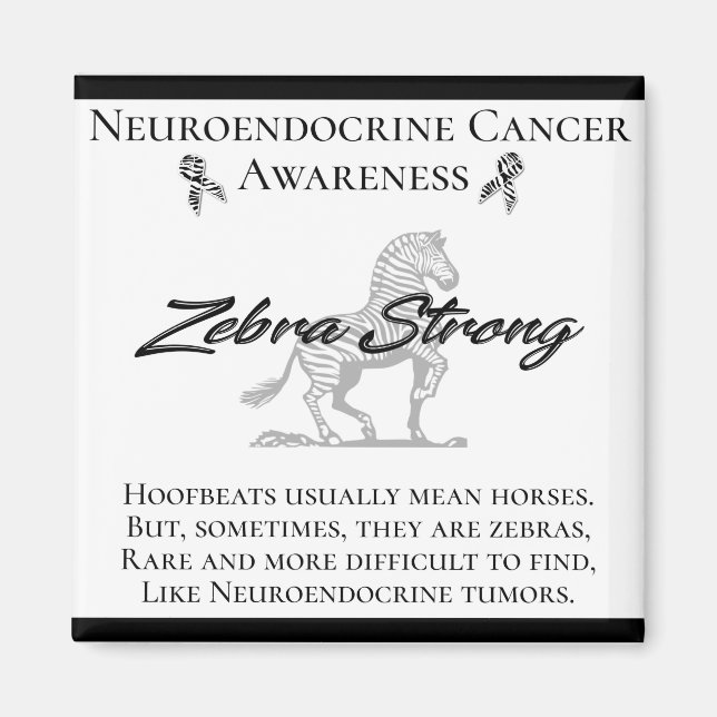 Aimant Neuroendocrine Cancer Sensibilisation Zebra Fort (Devant)