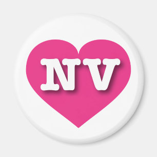 Aimant Nevada Hot Pink Heart - J'aime NV