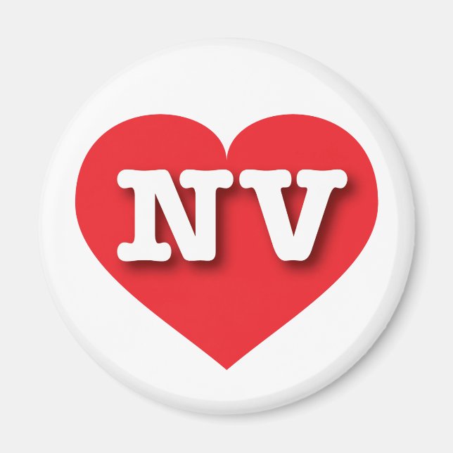 Aimant Nevada Red Heart - J'aime NV (Devant)