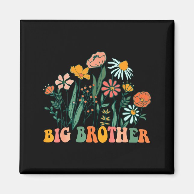 Aimant New Big Brother Wildflower First Birthday &amp; Ba (Devant)