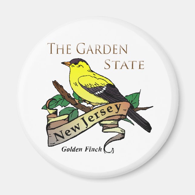 Aimant New Jersey Garden State Golden Finch (Devant)