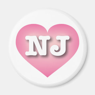 Aimant New Jersey rose Fade Heart - J'aime NJ