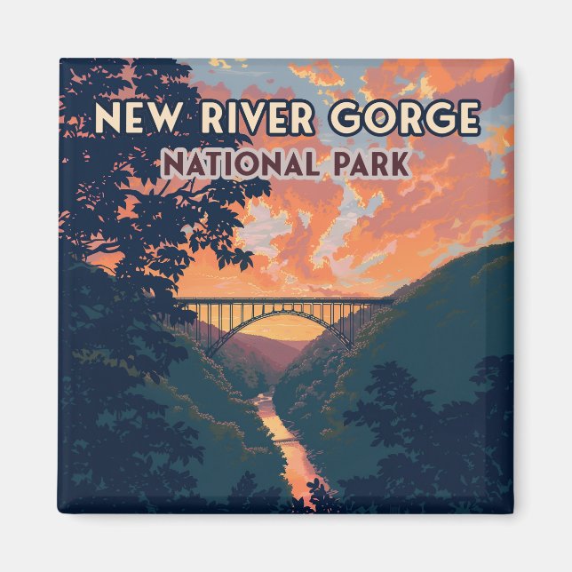 Aimant New River Gorge National Park West Virginia Bridge (Devant)