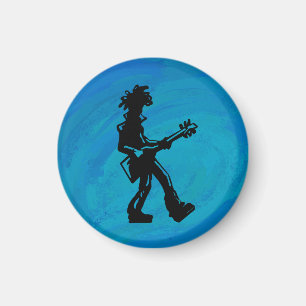 Aimant New York Boogie Nights Guitare Bleu