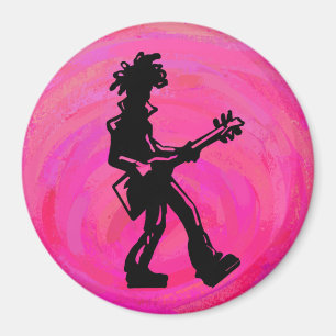 Aimant New York Boogie Nights Guitare Hot Pink