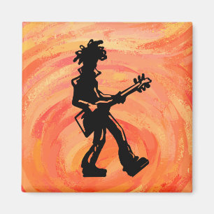 Aimant New York Boogie Nights Guitare Orange