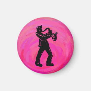Aimant New York Boogie Nuits Saxophone Hot Pink