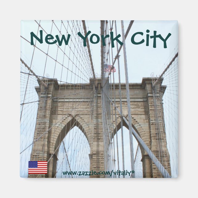 Aimant New York City Brooklyn conception d'aimant de pont (Devant)