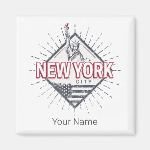 Aimant New York City États-Unis Vintage USA Souvenir