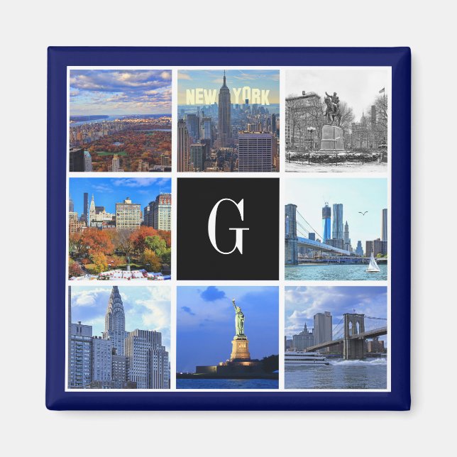 Aimant New York City Skyline 8 Photo Collage (Devant)