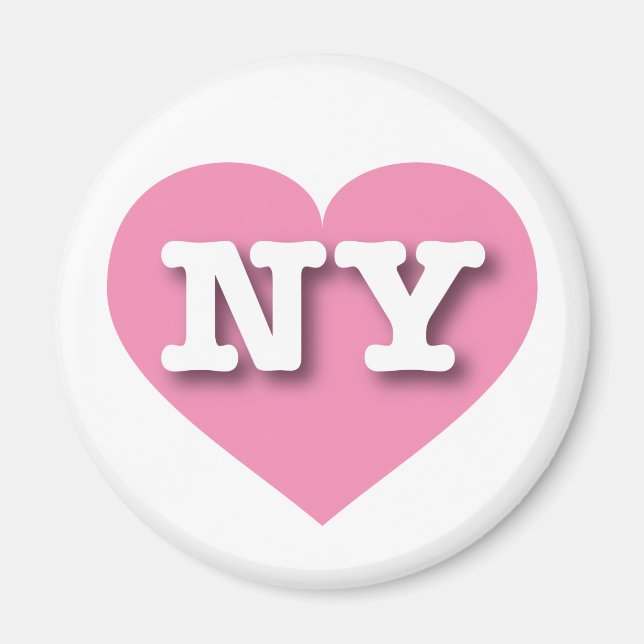 Aimant New York Coeur rose - J'aime NY (Devant)