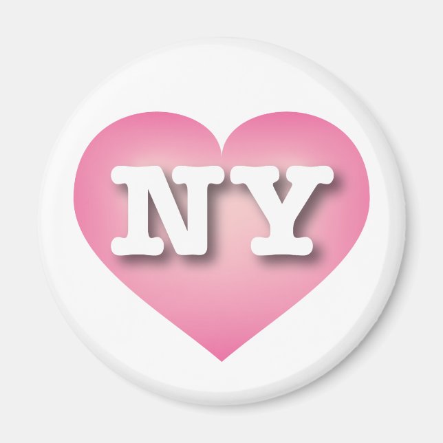 Aimant New York Pink Fade Heart - J'aime NY (Devant)