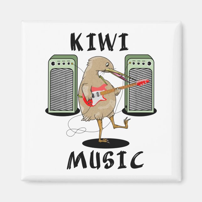 Aimant New Zealand Music Kiwi jouer de la guitare (Devant)