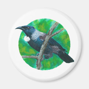Aimant New Zealand Tui - Peinture en acrylique
